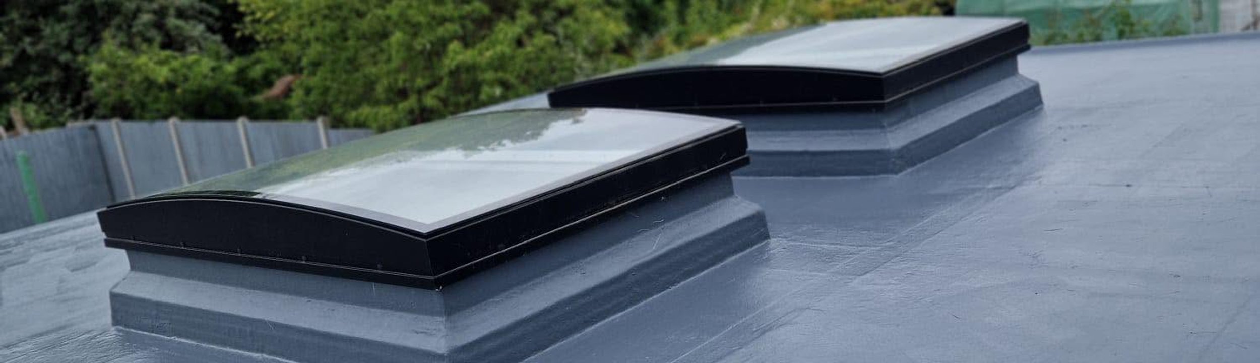 Finished flat roof with two rooflights