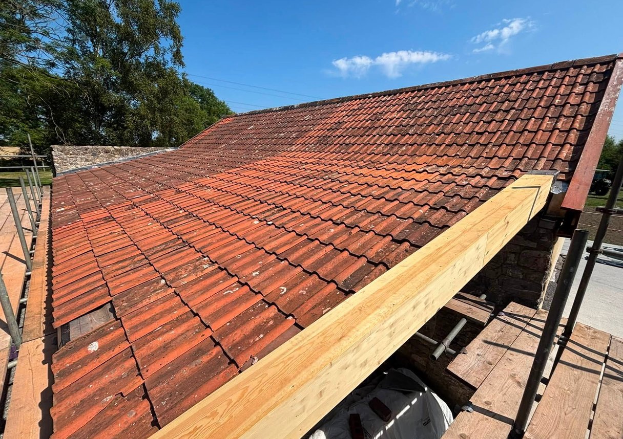 Pitched roof renovation in progress