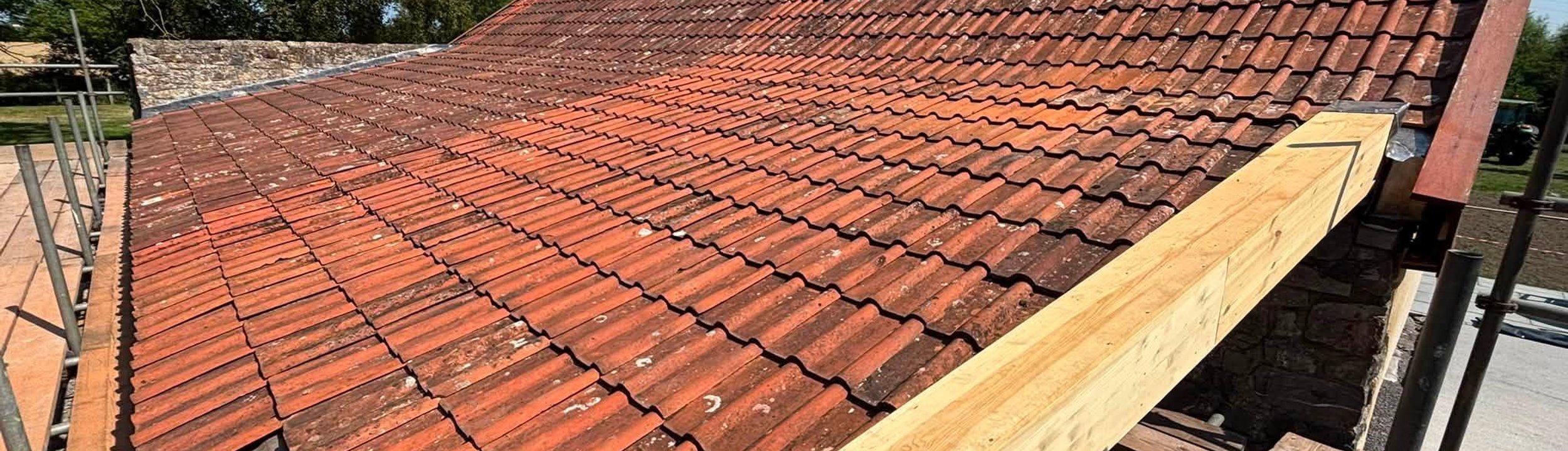 Pitched roof renovation in progress
